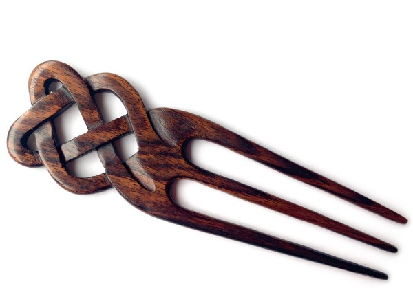 3er Haarnadel 'Celtic' aus Holz, L 16,5 cm, B 5 cm , H 0,7 cm