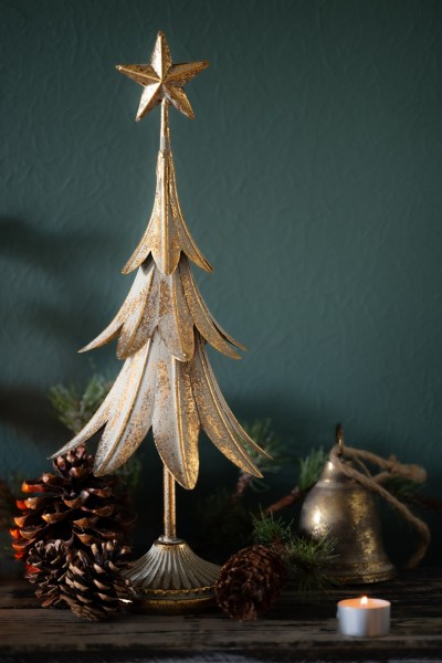 Weihnachtsbaum, antik gold, H 47 cm Ø 16,5 cm