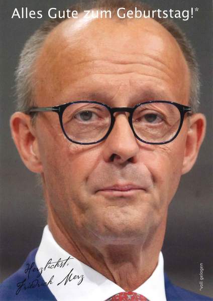 Postkarte 'Herzlichst Friedrich Merz'