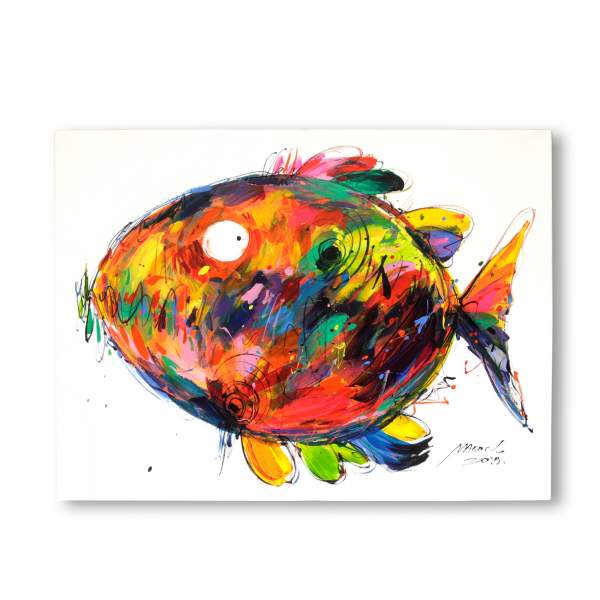 Wandbild 'Fisch', multicolor, T 2,5 cm, B 80 cm, H 60 cm