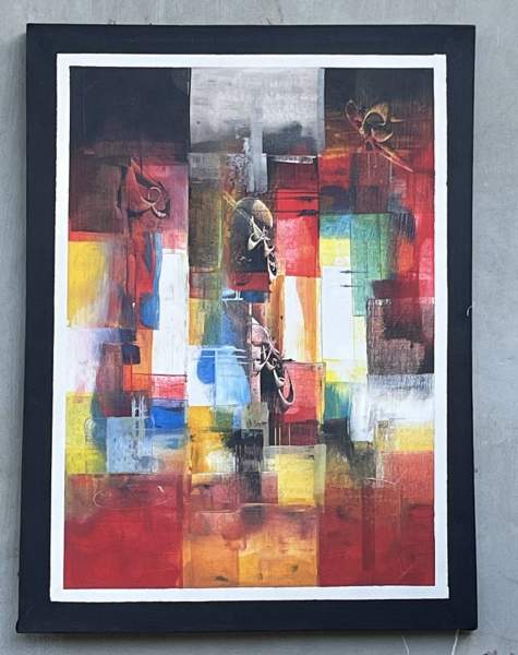 Gemälde 'Abstract', multicolor, H 80 cm, B 60 cm, L 4 cm