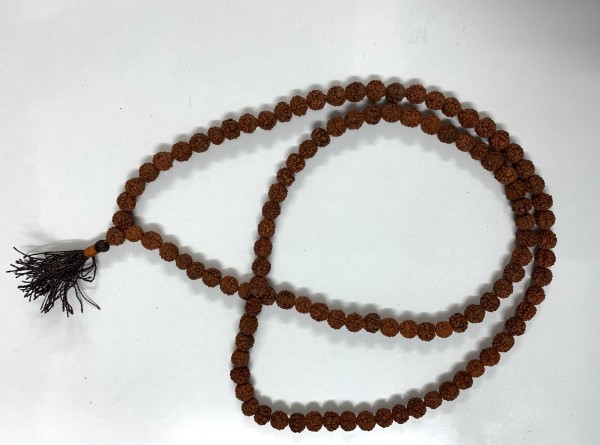 Mala Gebetskette aus Rudraksha-Samen, braun, L 44 cm, B 0,8 cm