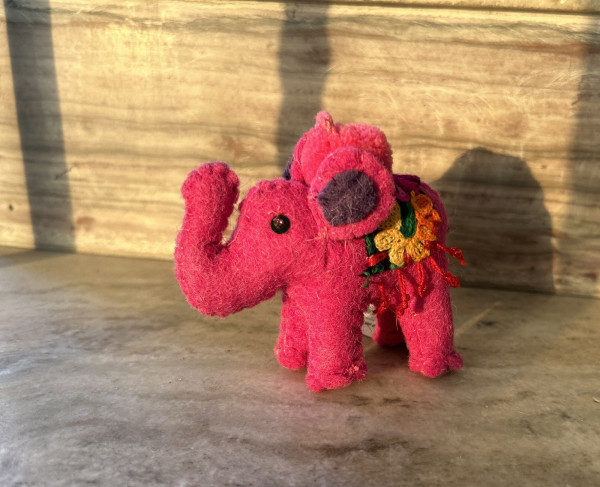 Filz-Anhänger 'Elefant' pink, B 8 cm