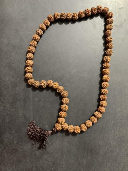 Malakette aus Rudraksha-Samen, natur, L 45 cm