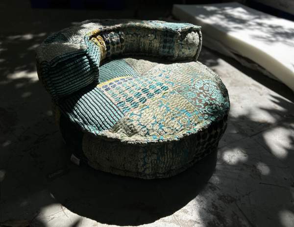 Pouf-Sofa 'Gahi', Patchwork, multicolor, Ø 80 cm, 40 cm