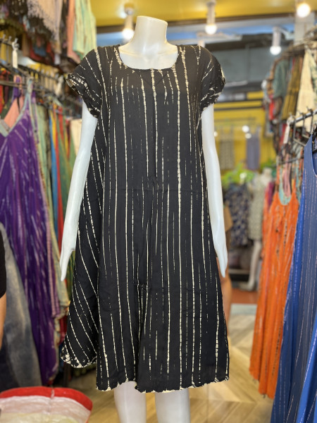 Batik-Kleid schwarz, onesize