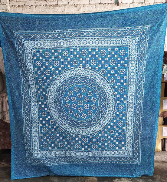 Multifunktionstuch blau-weiß, L 240 cm, B 213 cm