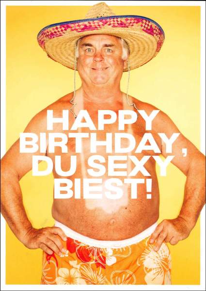 Postkarte 'Happy Birthday du sexy Biest'