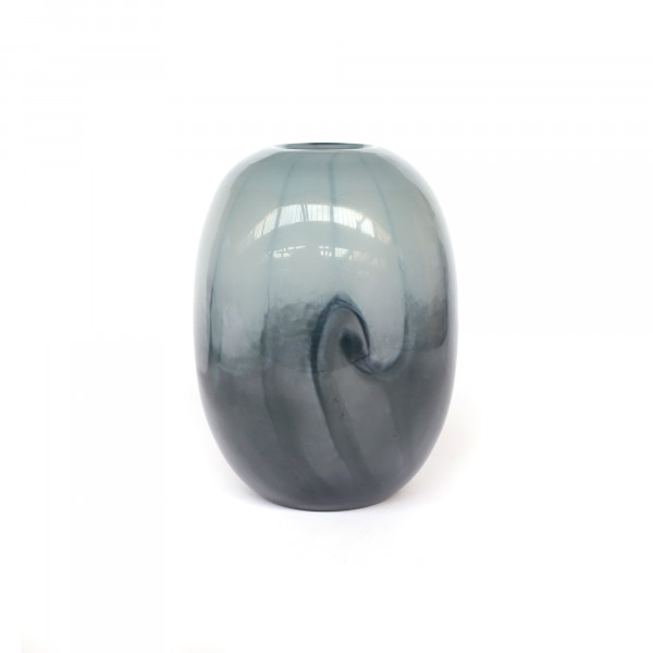 Glasvase 'Swirl', schwarz-grau, Ø 14,5 cm, H 19,5 cm