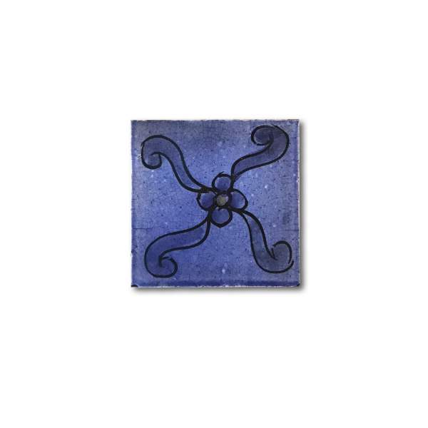 Kachel 'Bleu majorelle' Craquelé, blau, T 10 cm, B 10 cm, H 1 cm