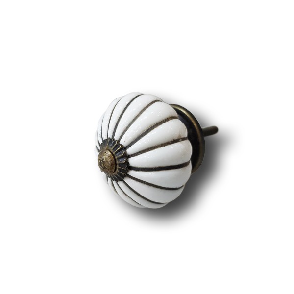 Keramik-Knauf 'Blume', weiß, Ø 4 cm