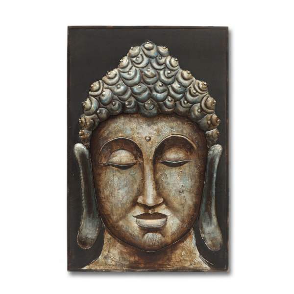 Metall-Wandbild 'Buddha', H 120 cm, B 80 cm, L 5 cm