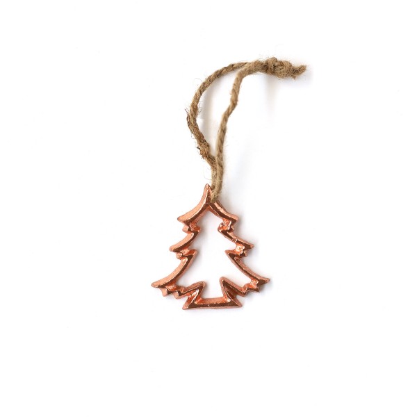 Ornament 'Weihnachtsbaum' kupfer, H 7 cm, B 6,5 cm