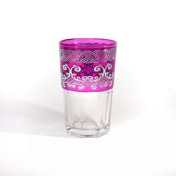 Teeglas 'Selsla' pink-silber, H 9 cm, Ø 5,5 cm