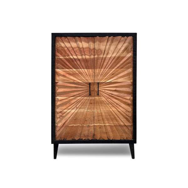 Schrank 'Carlson', Mangoholz natur/schwarz, H 116 cm, B 80 cm, L 40 cm