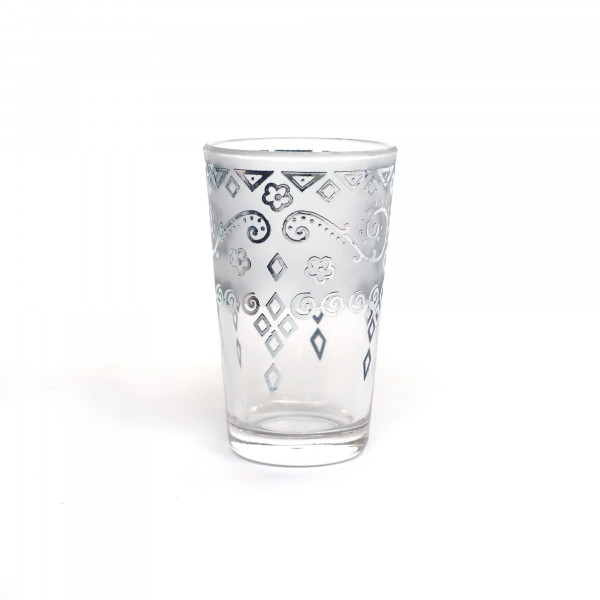 Teeglas, silber, weiß, Ø 5,5 cm, H 9 cm