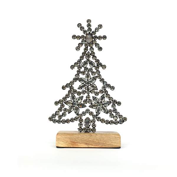 Weihnachtsbaum mit Glassteinen, H 21 cm, B 12 cm, L 5 cm