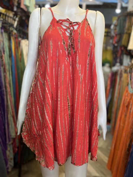 Batik-Strandkleid rot, onesize