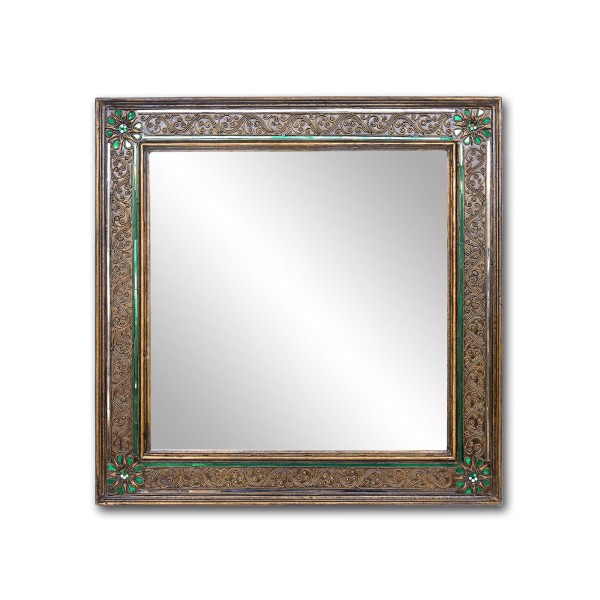 Holzspiegel antik-gold, H 66 cm, B 66 cm, L 2,5 cm