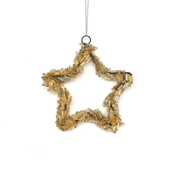 Glasornament 'Stern', gold-silber, Ø 16 cm