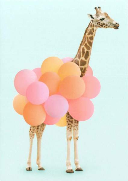 Postkarte 'Party Giraffe'