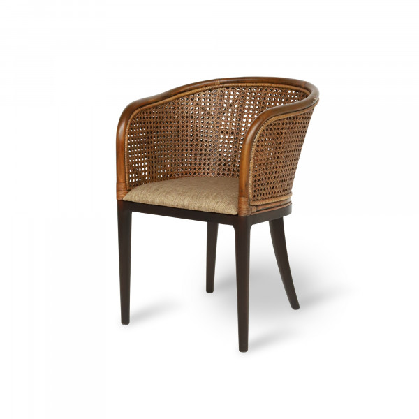 Armsessel 'Boissure', Rattan und Mahagony, B 60 cm, H 83 cm, L 60 cm