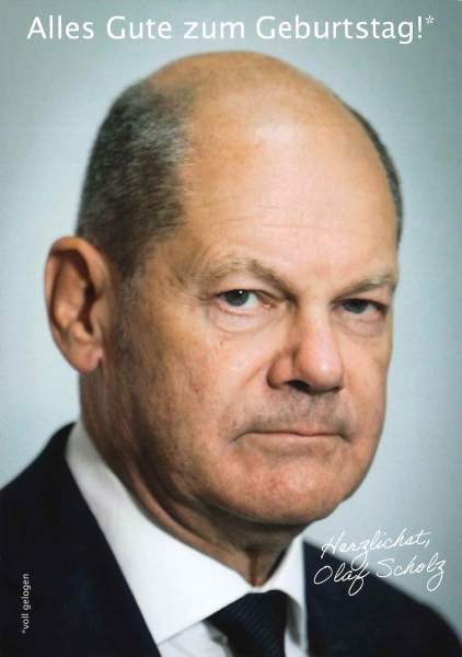 Postkarte 'Herzlichst Olaf Scholz'