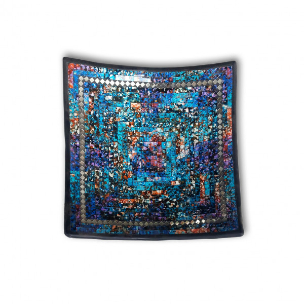 Mosaikteller 'Ajin', blau-multicolor, B 40 cm, L 40 cm, H 11 cm