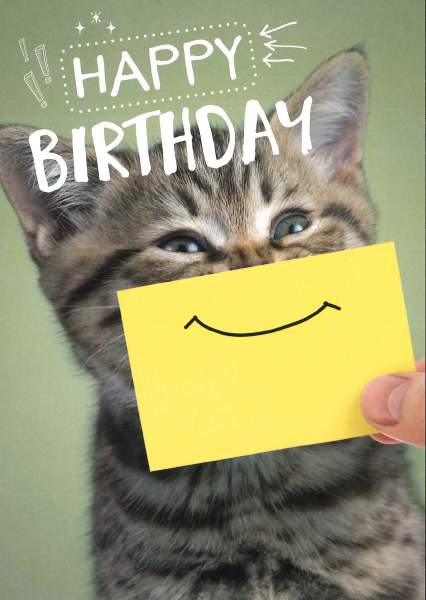 Postkarte 'Happy Birthday Katze'