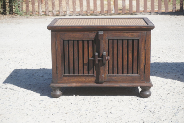 Sideboard mit Rattan, B 63 cm, L 40 cm, H 45 cm