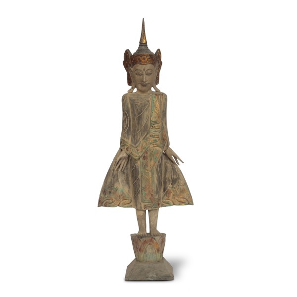 Buddha stehend 'Thai Style', multicolor, H 100 cm, B 42 cm, T 18 cm