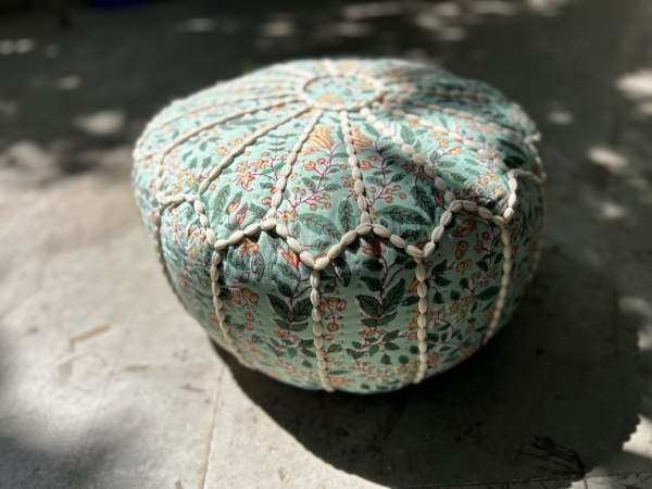 Pouf 'Daghi', blau/multicolor, Ø 40 cm, 20 cm