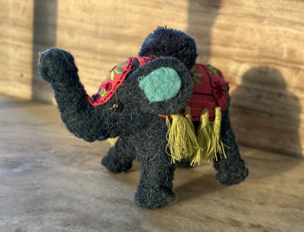 Filz-Anhänger 'Elefant' blau, B 7,5 cm