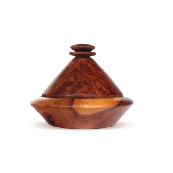 Thuja Box 'Schmuck-Tajine', braun, Ø 9 cm, H 8 cm