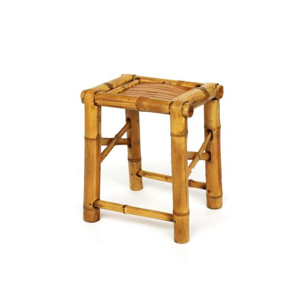 Bambus-Hocker, natur, H 52 cm, 43 cm, L 31 cm