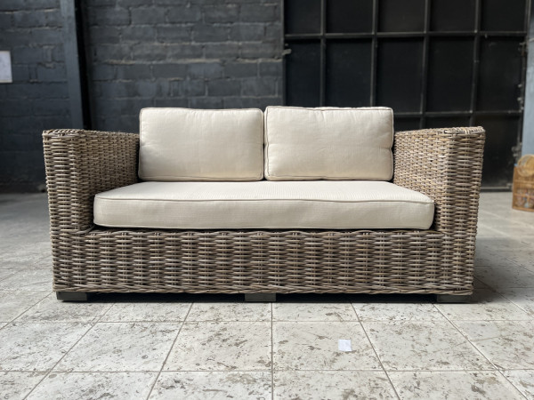 Rattan-Sofa 'Ambon, natur, weiß, B 160 cm, L 90 cm, H 65 cm