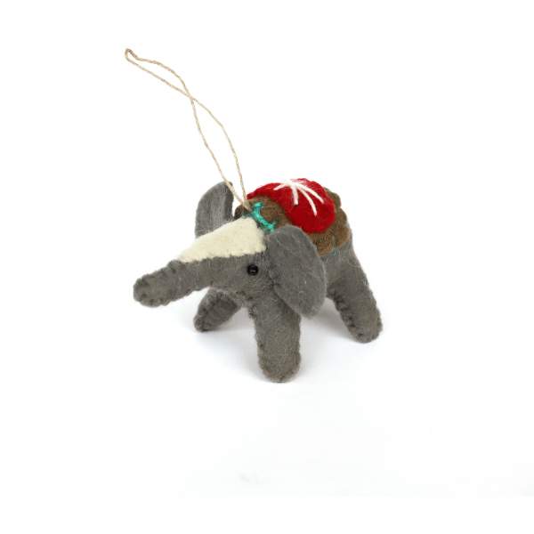 Filz-Anhänger 'Elefant' grau, H 6,5 cm