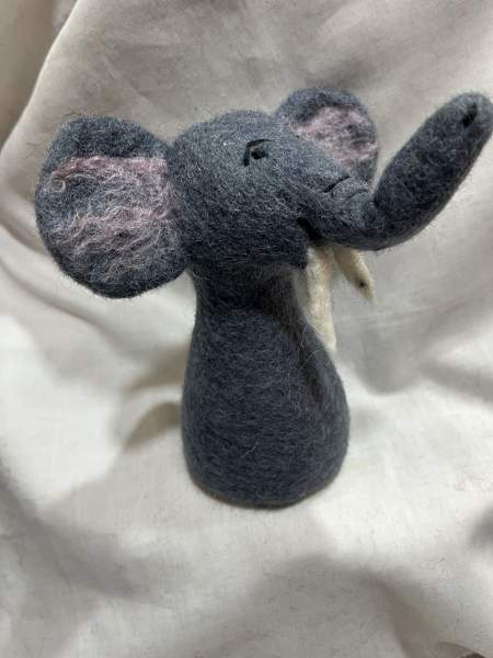 Eierwärmer 'Elefant' aus Filz, grau, H 14 cm, Ø 8 cm