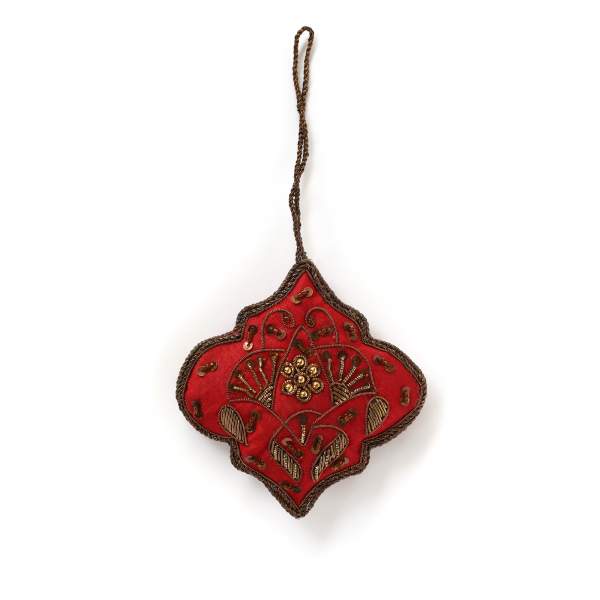 Stoffornament 'Wappen', rot, Ø 10 cm