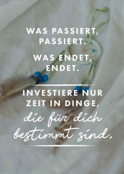 Postkarte 'Investiere nur Zeit in Dinge...'