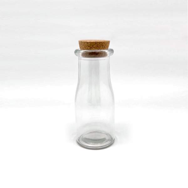 Glasflasche mit Korken 200ml, H 13,5 cm, Ø 5,8 cm