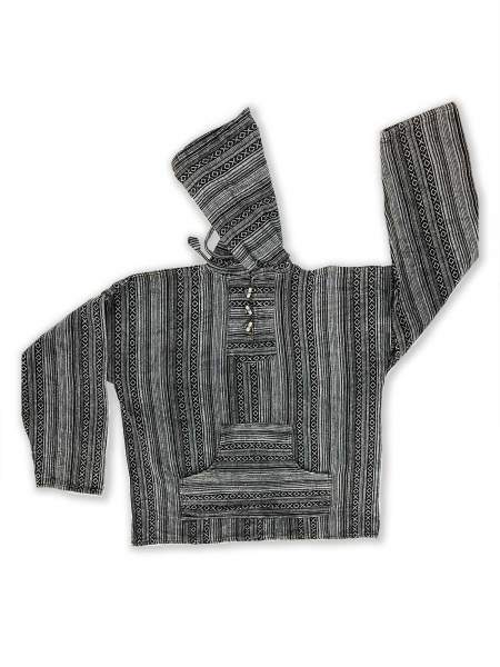 Gheri Pullover mit Kapuze, schwarz-weiß