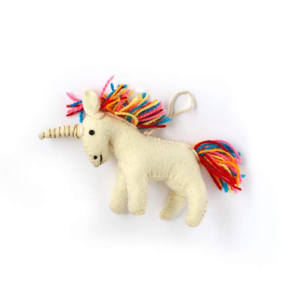 Anhänger 'Einhorn', weiß, multicolor, H 10,5 cm