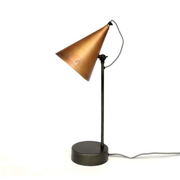 Tischlampe 'Sten', gold, anthrazit, H 65 cm, B 19,5 cm, L 23 cm