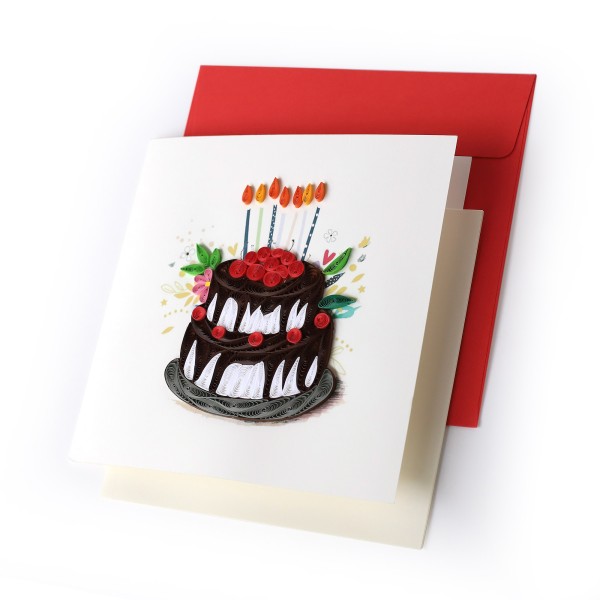 Grußkarte 'Birthday Cake', B 15 cm, H 15 cm