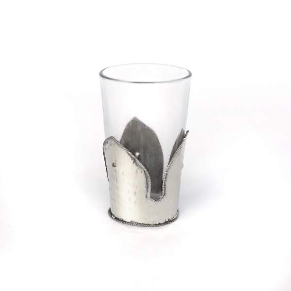 Teeglas 'Tokyo' mit Metallfassung, H 8,5 cm, Ø 5,5 cm