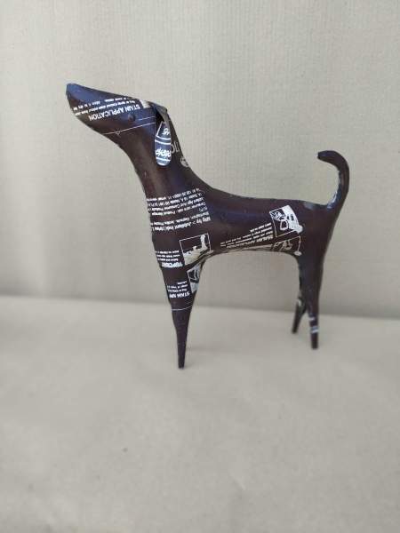 Metallfigur 'Hund', braun, H 40 cm, B 41 cm, L 6 cm