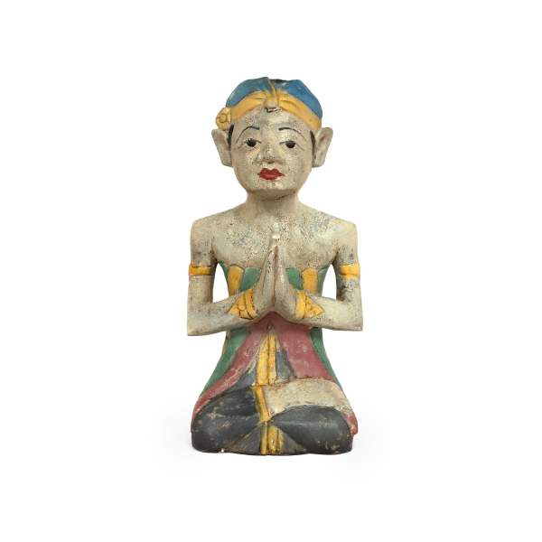 Balinesische Holzstatue, multicolor, H 31 cm, B 15 cm, L 15 cm