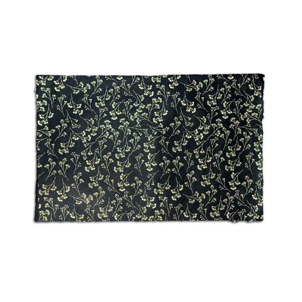 Geschenkpapier 'Floral', schwarz, gold, L 76 cm, B 51 cm