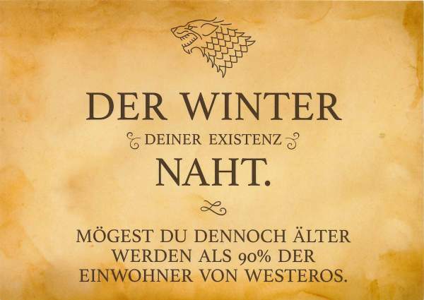 Postkarte 'Der Winter deiner Existenz naht'